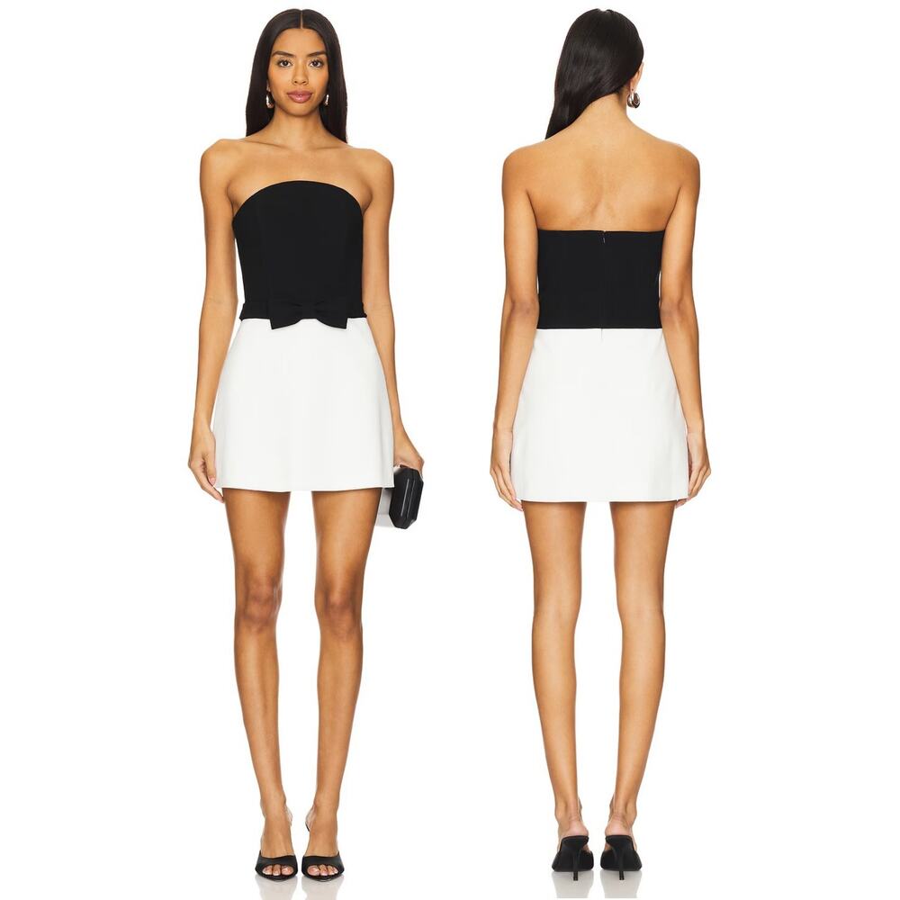 SANS FAFF Monaco Mini Dress Strapless Bow Formal Bridal Party Hoco Preppy XS